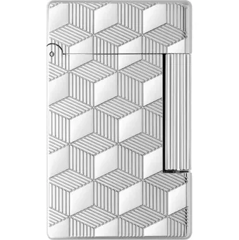 Zapalovač S.T. DUPONT - INITIAL - CUBE GUILLOCHE Palladium - Zapalovač na doutníky