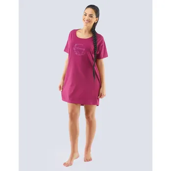 Dámská noční košile Dámské maxitriko krátké - cola hvozdíková - S