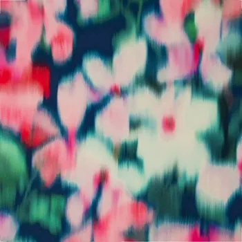 Galanterie Viskozový úplet Rozmazané květy (E) (Kvalitní viskózový úplet Limitka Německo Jaro 24)