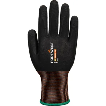 Pracovní rukavice PORTWEST GP GRIP 18 A375 / Máčené nitrilové rukavice - černá M