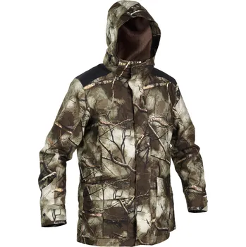 SOLOGNAC Lovecká bunda nepromokavá hřejivá 3v1 500 Treemetic M KAŠTANOVÁ|ZELENÁ