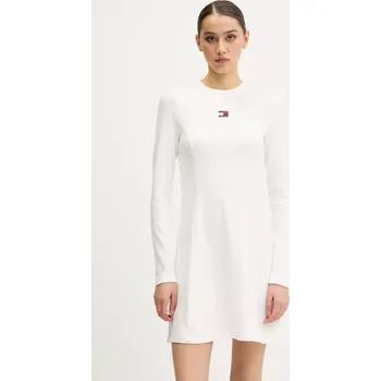 Dámské šaty Šaty Tommy Jeans bílá barva, mini, DW0DW20666 00X, vel. S