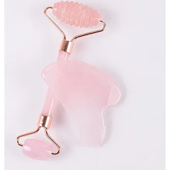 Masážní přístroj Masážní váleček z růženínu pro obličej a krk | péče o pleť - 2 ks