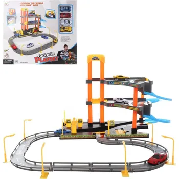 autodráha Garáž 2 patra herní set parkovací dům s dráhou a 4 auty