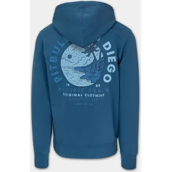 Pánské oblečení PitBull West Coast Pánska mikina PLANET SURF KPZ - modrá - PWC_PMPLANSURF_KPZB Velikosti: XL