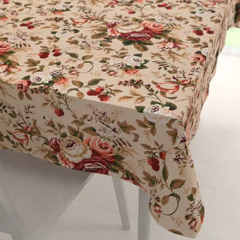 ubrus Bavlněný obdélníkový ubrus Sandra SA-607 Červené růže na béžovém 60x100 cm