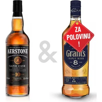 Whisky AKCE 1+1 za 50 % - Aerstone Land Cask 0,7L a Grant´s Triple Wood 8YO 0,7L za polovinu
