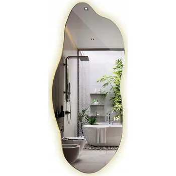 Zrcadlo Zrcadlo Závěsné LED zrcadlo ve skandinávském stylu s neutrálním světlem do koupelny