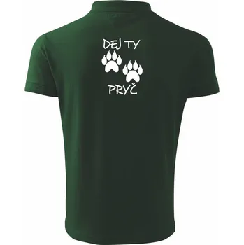 Pánská košile Dej ty tlapy pryč - Polokošile pánská Pique Polo 203 - 5XL ( Lahvově zelená )