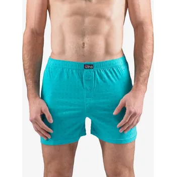 Trenýrky GINA pánské trenky volné, šité, s potiskem 75191P - peprmint šalvěj - 50/52