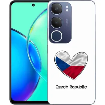 Vlajka Gelový kryt mmCase na Vivo Y19s - vlajka srdce bílé pozadí