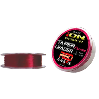 Rybářský vlasec Vlasec AWA-S Ion Power Fluorine Red Taper Leaders 15Mt X 5 Leaders 0,18Mm To 0,52Mm