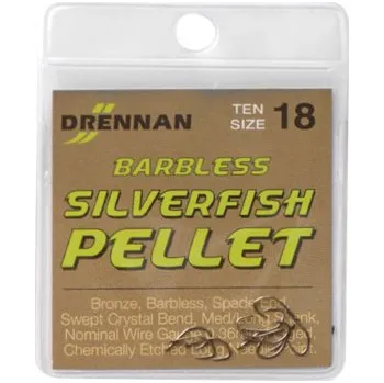 Rybářský háček Háčky DRENNAN Barbless Silverfish Pelle8