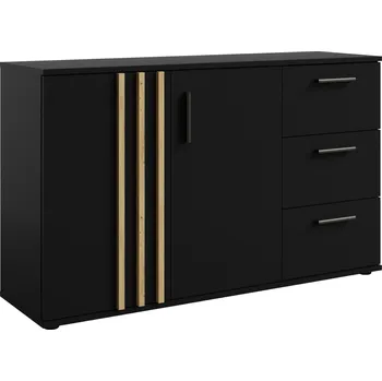Komoda Komoda 2D3S TOLIS TYP 3, šířka 120 cm, matná černá a dub artisan
