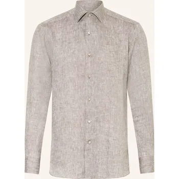 Pánská košile Zegna Pánská Lněná Košile Oasi Comfort Fit, šedá, 42
