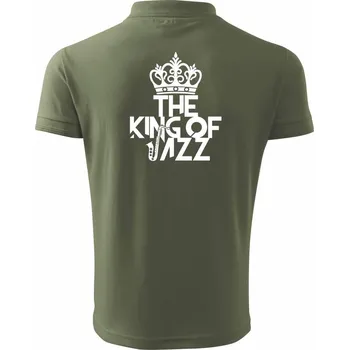 Pánská košile King of Jazz - Polokošile pánská Pique Polo 203 - M ( Khaki )