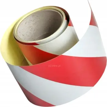 Páska P2824R 100mm/5m reflexní hladká, jednostranně lepicí, bílo-červená