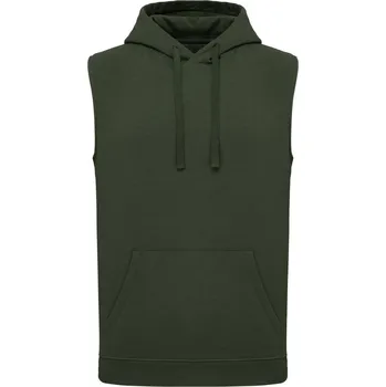 Pánská mikina Unisex mikina s kapucí bez rukávů, ProAct Barva: 69-military, Velikost: 4XL
