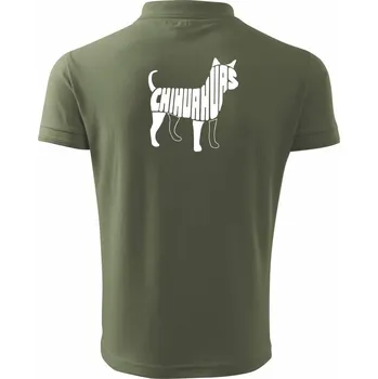 Pánská košile Čivava nápis - Polokošile pánská Pique Polo 203 - 3XL ( Khaki )