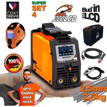 Svářečka PANTERMAX Svářecí invertor MMA200LCD® SET4 (MMA/TIG)