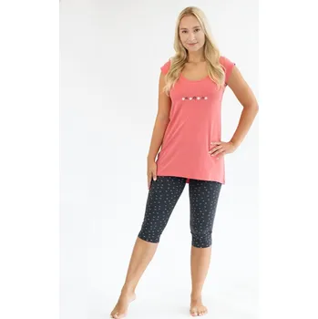 Dámské pyžamo Dámské pyžamo 3/4 - tomato tm. šedá - XL