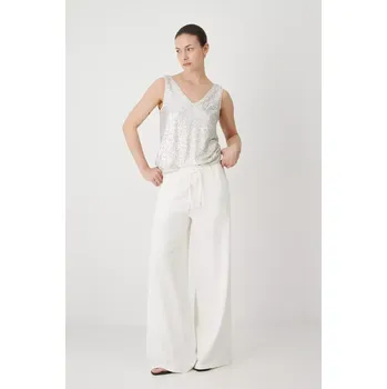 Kalhoty s příměsí lnu Medicine RS25.SPD901 béžová 01X, vel. L