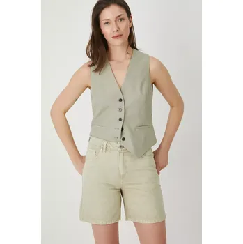 Bavlněné riflové kraťasy Medicine medium waist RS25.SZD092 zelená 81J, vel. L