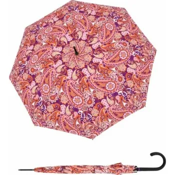 Deštník Doppler Fiber Flex Long AC Paisley berry - dámský holový vystřelovací deštník