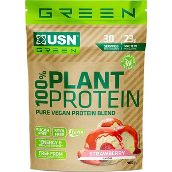 Protein USN 100% Plant Protein 900 g jahoda