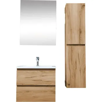 Koupelnový nábytek SAT Koupelnová skříňka s umyvadlem SAT B-Way 59x50x45 cm dub mat KSETBWAY21 KSETBWAY21