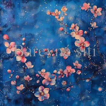 Úplet, Růžové kvítky na božské modré (E) (Top kvalitní úplet Bella digitisk)