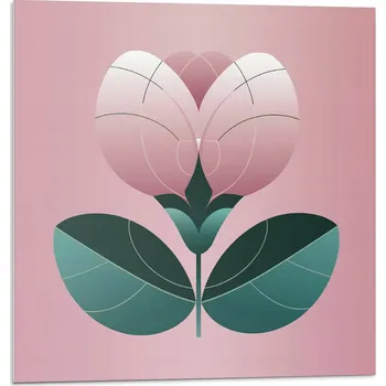 Obraz Samolepicí vinylové dlaždice Stylizovaný květ s listy, 20 ks, 20x20 cm