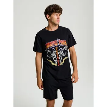 Pánské tričko Sinsay - Dvoudílná pyžamová souprava Jurassic Park - černá - 461DP-99X - 461DP-99X-L
