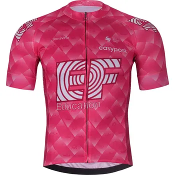 cyklistický dres BONAVELO Cyklistický dres s krátkým rukávem - EDUCATION FIRST 2025 - růžová 5XL