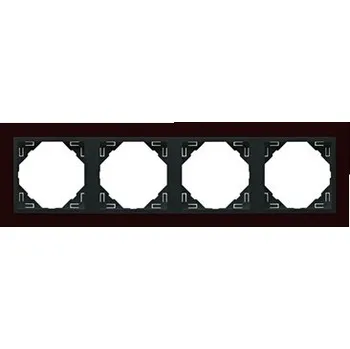ELKO EP 90940 TBS vínová / šedá 4-rámeček vínová, mezirámeček šedá 90940TBS