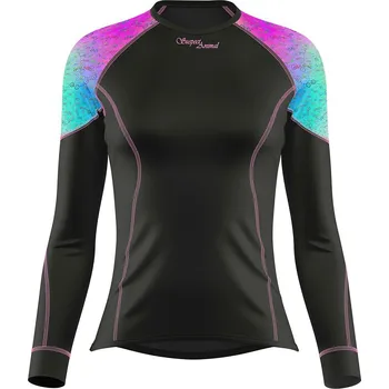 Dámské funkční triko s dlouhým rukávem AQUARELLE černá Bamboo Light New - Růžová / XXL