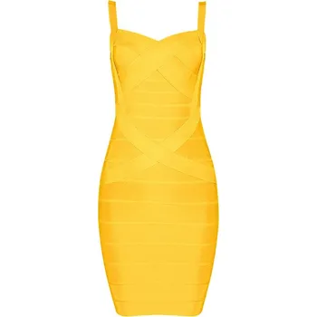 Dámské šaty Sexy přiléhavé letní party šaty Barva: Žlutá, Míry: M