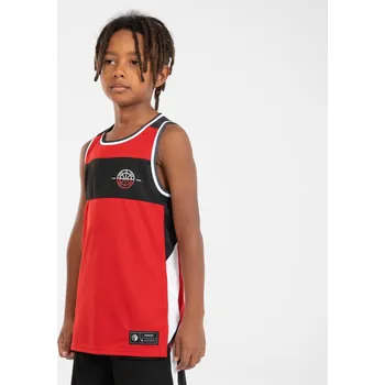 KIPSTA Basketbalový oboustranný dres T500R červeno-černý 8 LET ČERNÁ|ČERVENÁ
