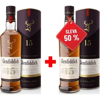 Whisky Glenfiddich 15YO 0,7L 40% AKCE 1+1 s druhou lahví za polovinu