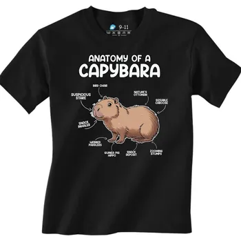 Chlapecké tričko Dětské tričko Popis Kapybary Anatomy of a Capybara (Velikost: 3-4, Barva: Černá)