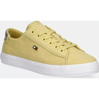 Pánské tenisky Tenisky Tommy Hilfiger VULC CANVAS LACE UP SNEAKER žlutá barva, FW0FW08647 11X, EUR 38