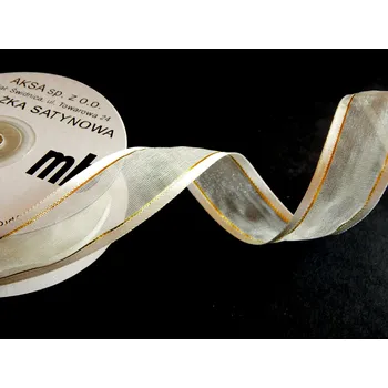Stuha Stuha šifonová ozdobná s lurexem, WOA4004, šíře 38 mm/ návin 22 m