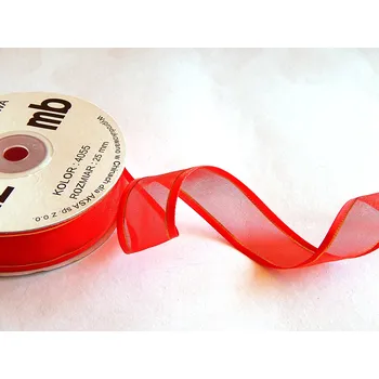 Stuha Stuha šifonová ozdobná s luxurem, WOA4055, šíře 25 mm/ návin 22 m