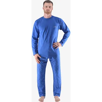 Pánské pyžamo Pánské pyžamo dlouhé - modrá pomnenková - M