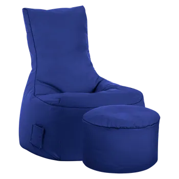 Sedací pytel Scuba Sedací vak Swing s taburetem, 90 × 65 × 95 cm, tmavě modrý 28813 012