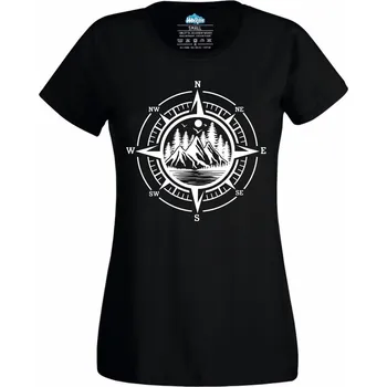 Dámské tričko Dámské tričko Kompas divočiny (Velikost: M, Barva: Černá)