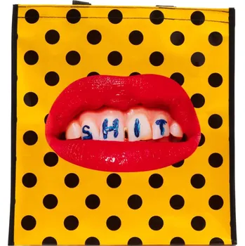 Nákupní taška TOILETPAPER SHIT 42 cm, oranžová, Seletti - doprava zdarma od 2999 Kč