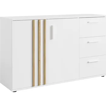 Komoda Komoda 2D3S TOLIS TYP 3, šířka 120 cm, matná bílá a dub artisan