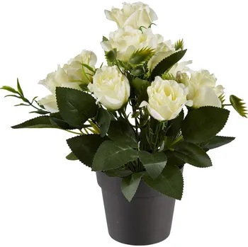 umělá květina Die moderne Hausfrau Umělá květina Růže, bílá 777594
