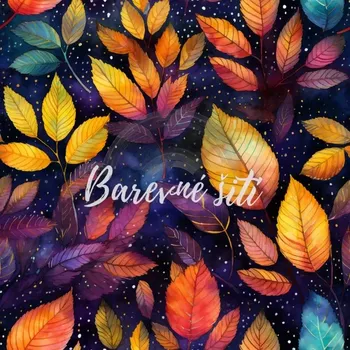 Úplet, Podzimní listy a tečky (E) (Top kvalitní úplet Bella digitisk)